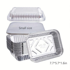 50pcs Pack Aluminum Take Out Container 19x14x4cm