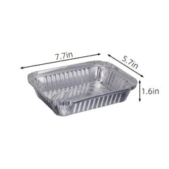 50pcs Pack Aluminum Take Out Container 19x14x4cm