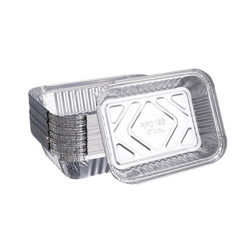 50pcs Pack Aluminum Take Out Container 19x14x4cm