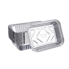 50pcs Pack Aluminum Take Out Container 19x14x4cm