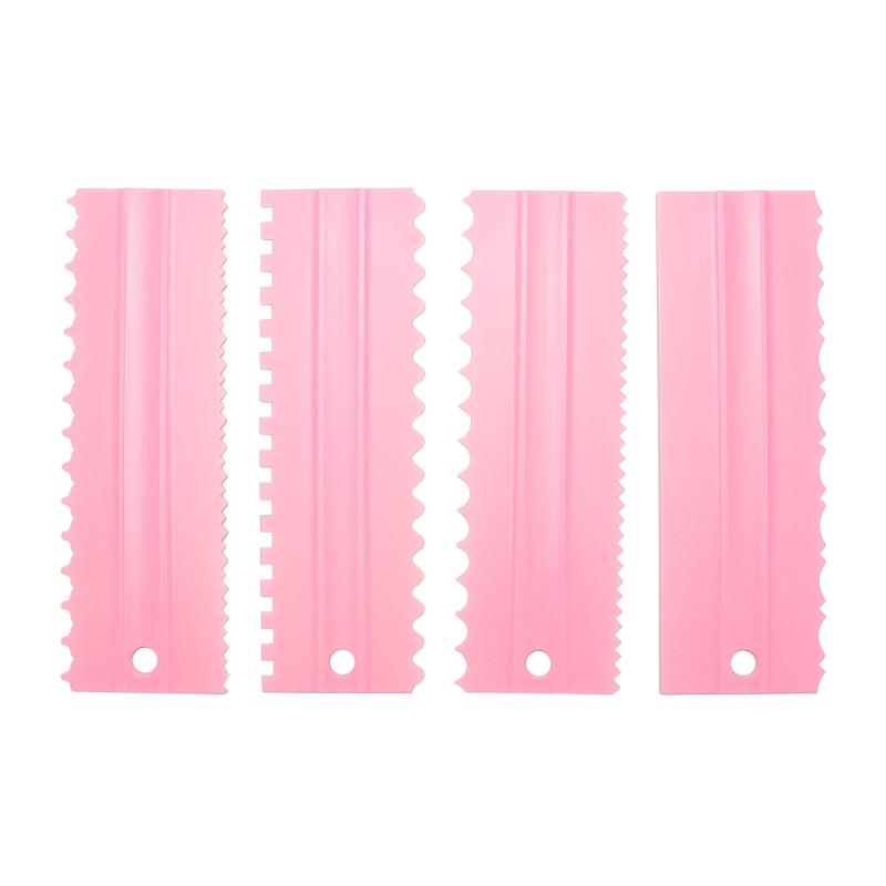 4pcs Durable Plastic Cake Scrapers for Effortlessly Smooth Cakes