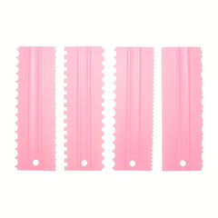 4pcs Durable Plastic Cake Scrapers for Effortlessly Smooth Cakes