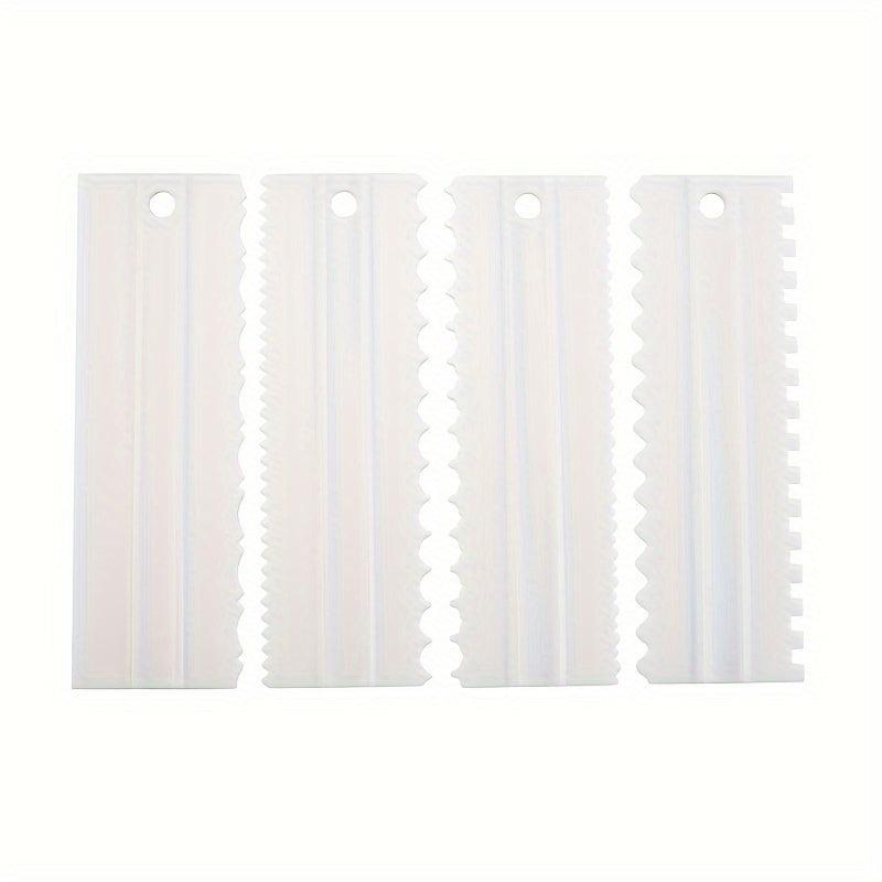 4pcs Durable Plastic Cake Scrapers for Effortlessly Smooth Cakes