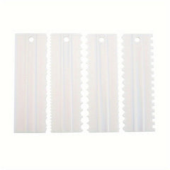 4pcs Durable Plastic Cake Scrapers for Effortlessly Smooth Cakes