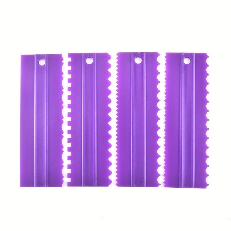 4pcs Durable Plastic Cake Scrapers for Effortlessly Smooth Cakes