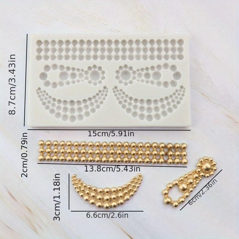 Vintage Jewelry Chocolate Mold Silicone Necklace Button Brooch Candy Fondant Mol
