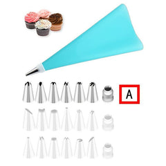 16PCS Silicone Pastry Bag Tips Cake Icing Piping Cream Decorating Tools