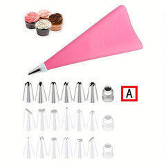 16PCS Silicone Pastry Bag Tips Cake Icing Piping Cream Decorating Tools