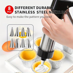 13pcs Stainless Steel Cookie Press Gun Kit with Decorating Tips and Discs