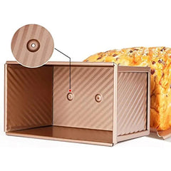 Golden Loaf Pan With Lid 21 X 11 X 11 0cm Baking Bread Pan Non Stick Bakeware