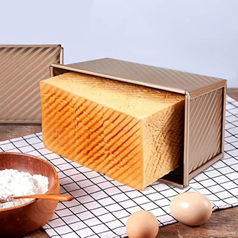 Golden Loaf Pan With Lid 21 X 11 X 11 0cm Baking Bread Pan Non Stick Bakeware
