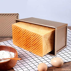 Golden Loaf Pan With Lid 21 X 11 X 11 0cm Baking Bread Pan Non Stick Bakeware