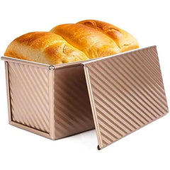 Golden Loaf Pan With Lid 21 X 11 X 11 0cm Baking Bread Pan Non Stick Bakeware