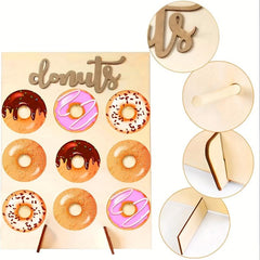DIY Wooden Donut Wall Table Display Stand Wedding Decoration Party Decor