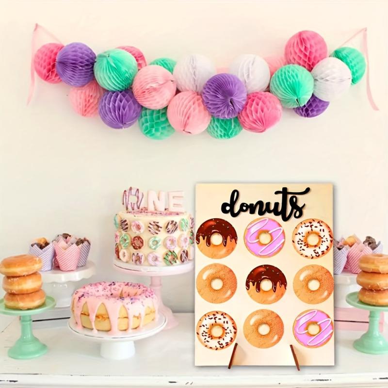 DIY Wooden Donut Wall Table Display Stand Wedding Decoration Party Decor