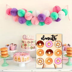 DIY Wooden Donut Wall Table Display Stand Wedding Decoration Party Decor