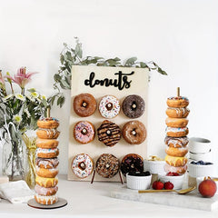 DIY Wooden Donut Wall Table Display Stand Wedding Decoration Party Decor