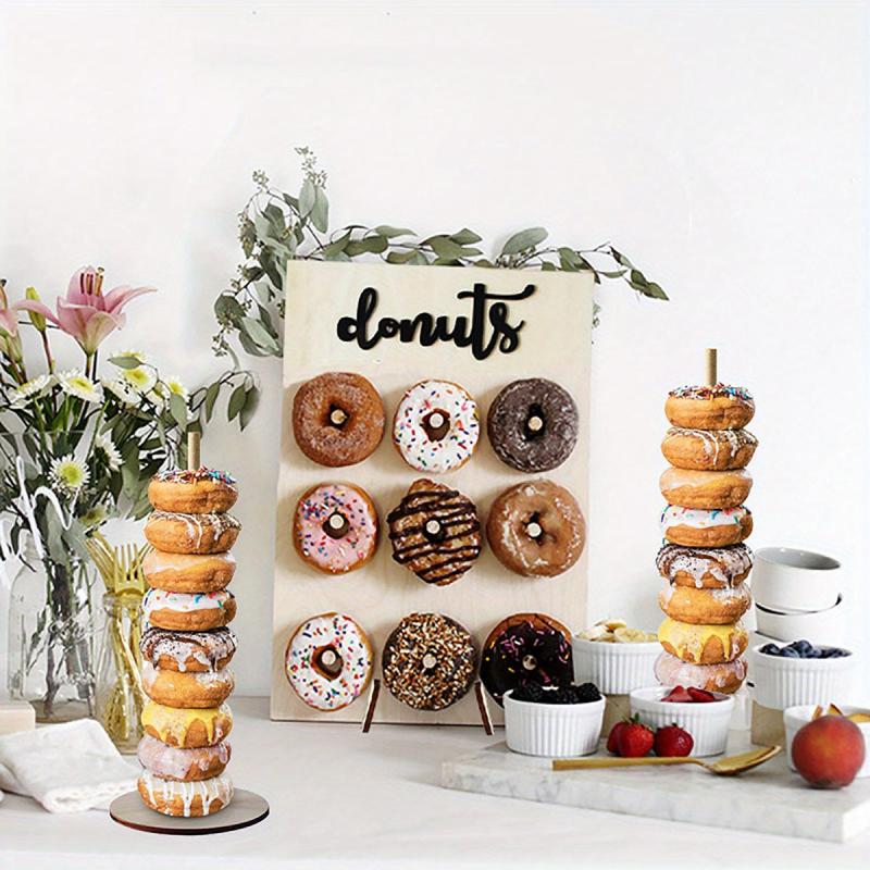 DIY Wooden Donut Wall Table Display Stand Wedding Decoration Party Decor