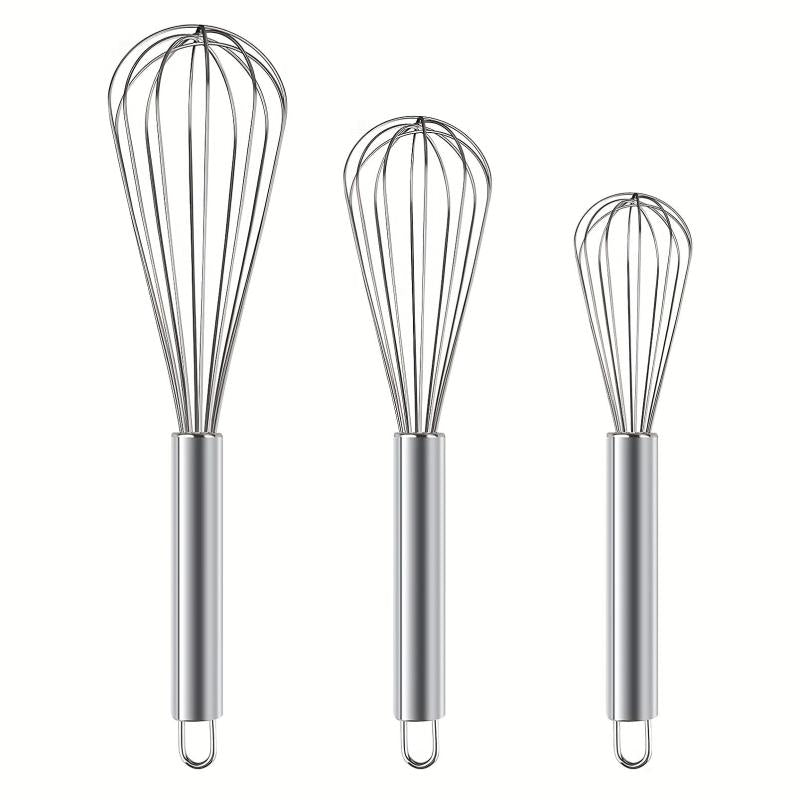 3pcs Stainless Steel Egg Whisks for Cooking Baking Kitchen Gadgets