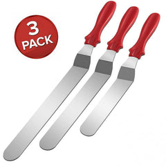 3pcs Cake Spatula Set Stainless Steel Offset Icing Smoother Scraper