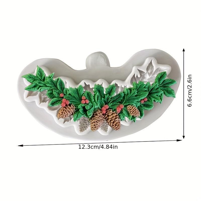 3D Silicone Christmas Garland Chocolate Mold for DIY Cake Decorating