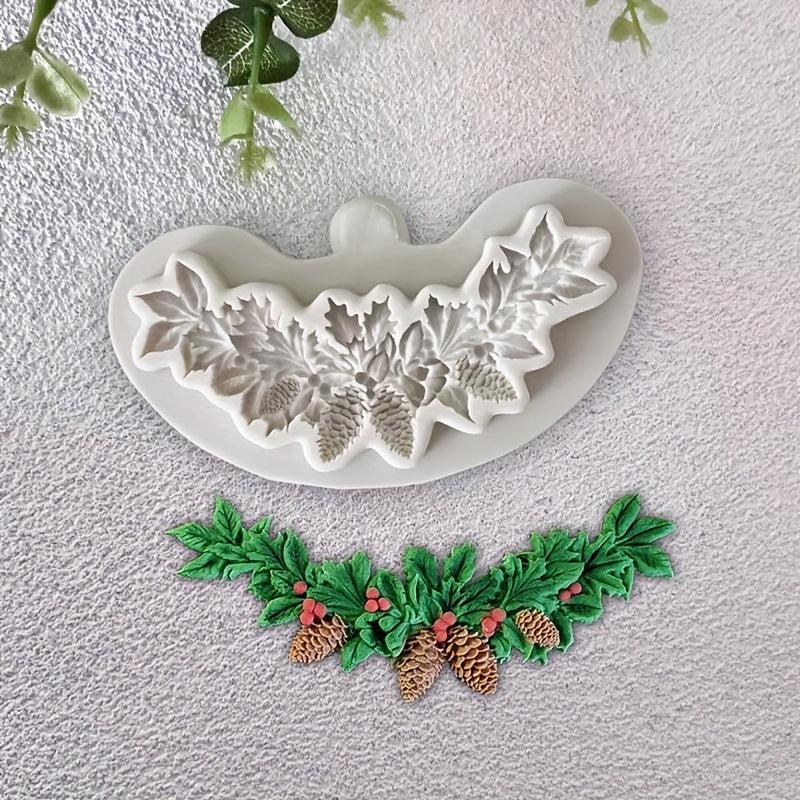 3D Silicone Christmas Garland Chocolate Mold for DIY Cake Decorating