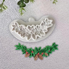 3D Silicone Christmas Garland Chocolate Mold for DIY Cake Decorating