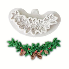 3D Silicone Christmas Garland Chocolate Mold for DIY Cake Decorating