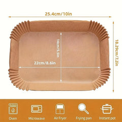 50pcs Disposable Air Fryer Liners 14x22cm Rectangle Air Fryer Liner Pots