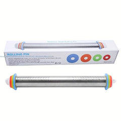 Adjustable Rolling Pin 17in Stainless Steel with Thickness Rings