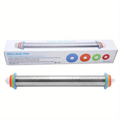 Adjustable Rolling Pin 17in Stainless Steel with Thickness Rings