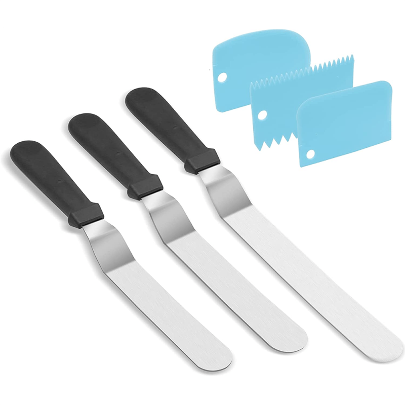 6 Stainless Steel Cake Spatulas Set 6 8 10 Inch Sizes