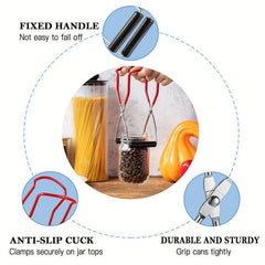 Stainless Steel Canning Jar Lifter Rubber Grips Long Handle Canning Tongs