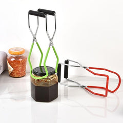 Stainless Steel Canning Jar Lifter Rubber Grips Long Handle Canning Tongs
