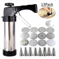 13pcs Stainless Steel Cookie Maker Set Baking Mold Squeezer and Piping Gun