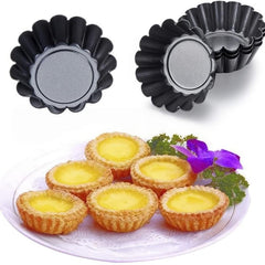 12 Mini Egg Tart Molds Non Stick Quiche Pans Carbon Steel Bakin