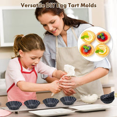 12 Mini Egg Tart Molds Non Stick Quiche Pans Carbon Steel Bakin