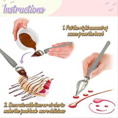 Stainless Steel Sauce Painting Pen Spoon for Meals and Desserts