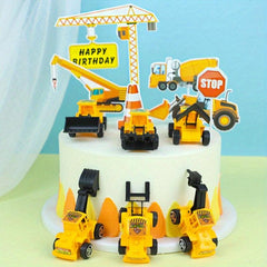 11pcs Engineering Vehicle Cake Toppers for Themed Birthday Cakes