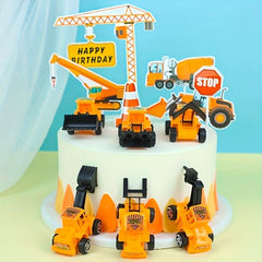 11pcs Engineering Vehicle Cake Toppers for Themed Birthday Cakes