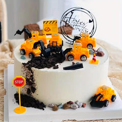 11pcs Engineering Vehicle Cake Toppers for Themed Birthday Cakes
