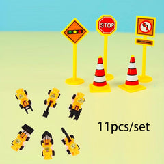 11pcs Engineering Vehicle Cake Toppers for Themed Birthday Cakes