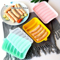 Silicone Sausage Mold 6/10 Cavities Hot Dog Mold Kitchen Gadget