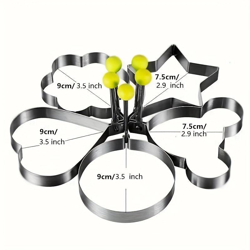 5pcs Stainless Steel Egg Pancake Shaper Mould Frying Egg Cooking Tools