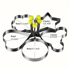 5pcs Stainless Steel Egg Pancake Shaper Mould Frying Egg Cooking Tools