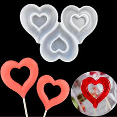 1pc Hollow Heart Shape Silicone Lollipop Molds Chocolate Candy Cheese Mould