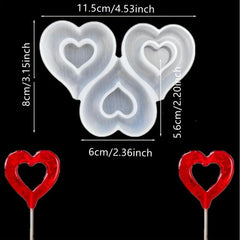 1pc Hollow Heart Shape Silicone Lollipop Molds Chocolate Candy Cheese Mould