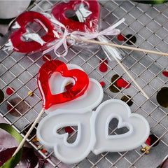 1pc Hollow Heart Shape Silicone Lollipop Molds Chocolate Candy Cheese Mould