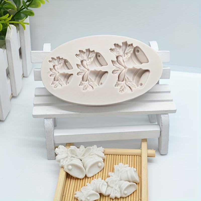 3D Christmas Bell Chocolate Mold for Cake Decorating Silicone Fondant Candy Kitc