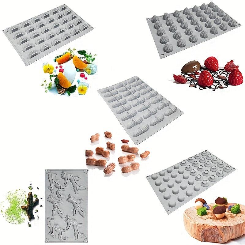 3D Silicone Chocolate Mold for DIY Cake Decorating - Strawberry Orange Mushroom